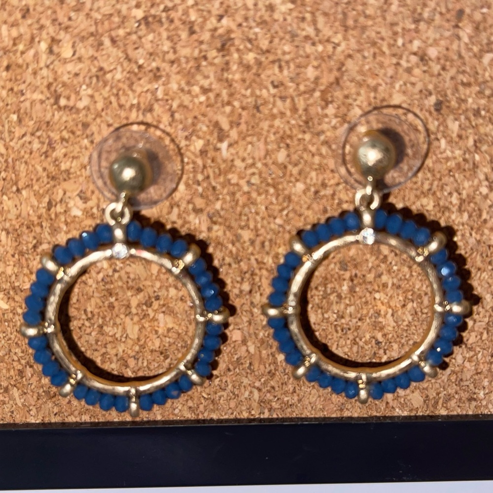 Nordstrom Rack Blue and Gold Sailor Earrings